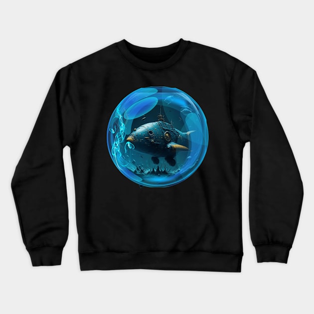 Fish in the bubble Crewneck Sweatshirt by  Sunrise Podium 